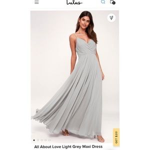Lulu’s All About Love Light Grey Maxi Dress XS SOLD OUT